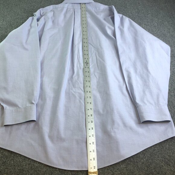 Brooks Brothers Shirt 17 34 Blue Traditional Oxford Button Micro Check - Picture 9 of 11